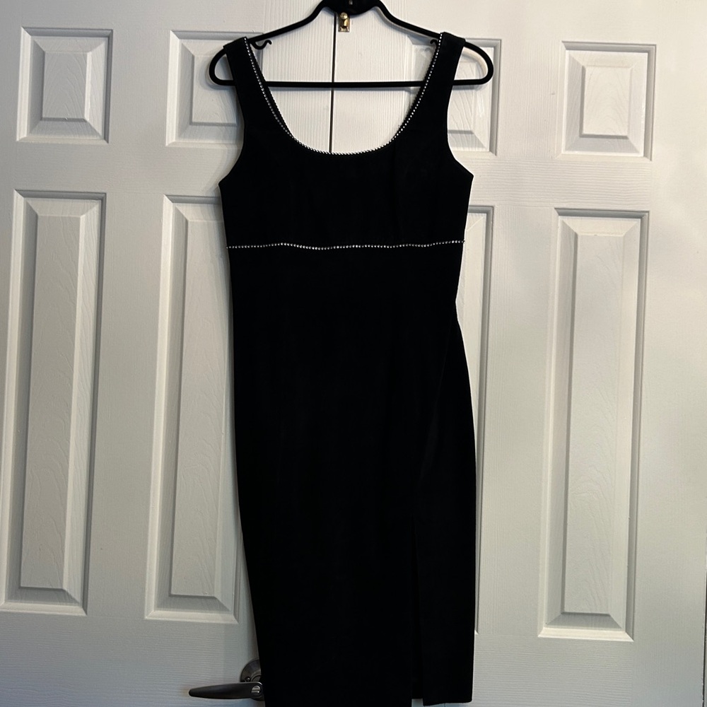 Danier Suède leather dress ; Elegant Black Sleeveless Dress